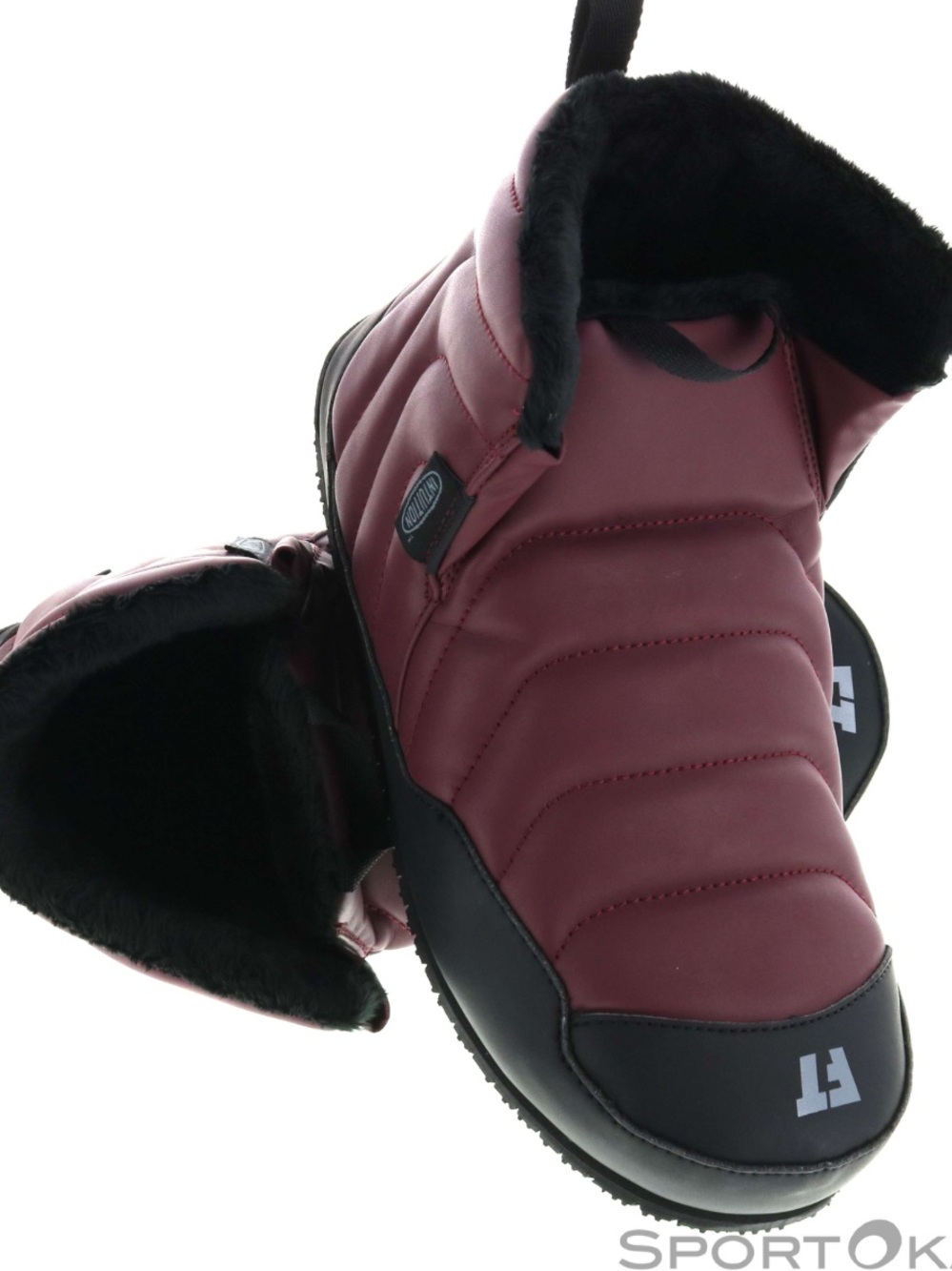 Full Tilt Burgundy and Black Quilted Slip-On Booties